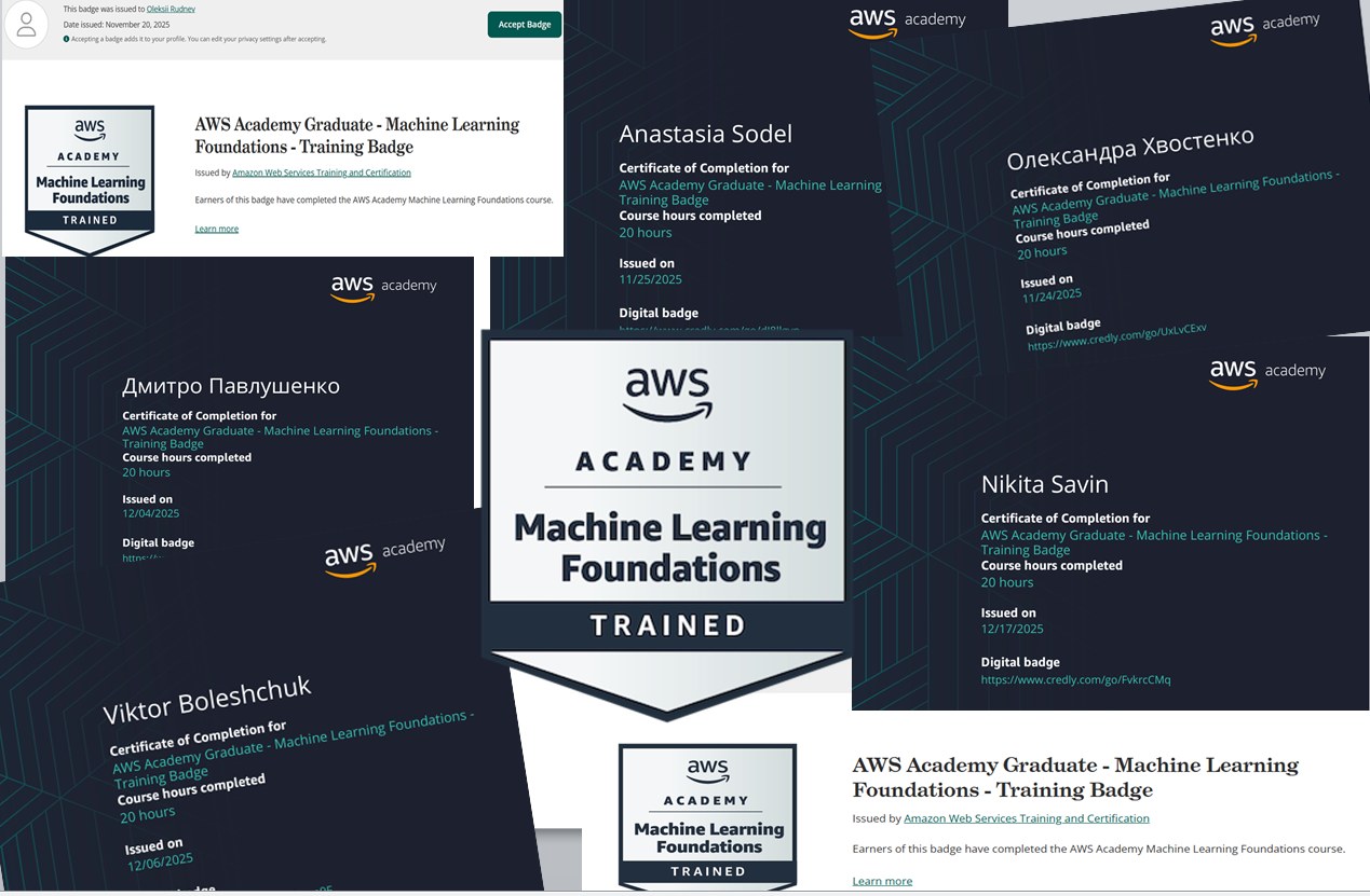 Студенти груп КБ-22-1 та ЦДБ-22-1 отримали сертифікати курсу 